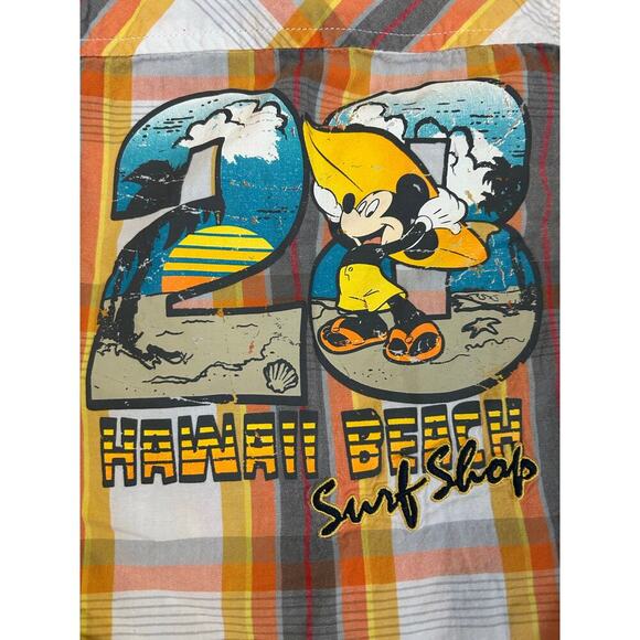 Vintage Disney Baby Mickey Mouse Plaid Button Down Shirt Infant size 6 Months - Picture 5 of 5